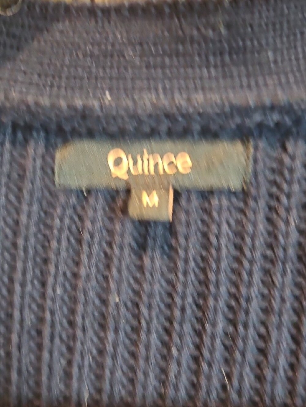 Quince Navy Ribbed Button-Up Cardigan - Picture 3 of 5